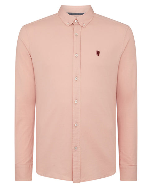 Remus Uomo Plain Casual Shirt Pink